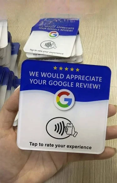 Plaquinha NFC com QR Code para avaliações do Google